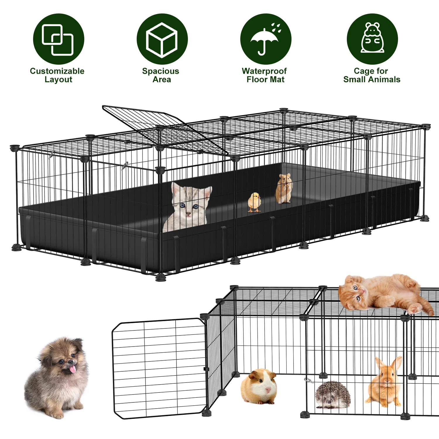 Modular Metal Small pet exercise pen DIY Multi Shape Layout, Metal Pet Enclosure Multi…
