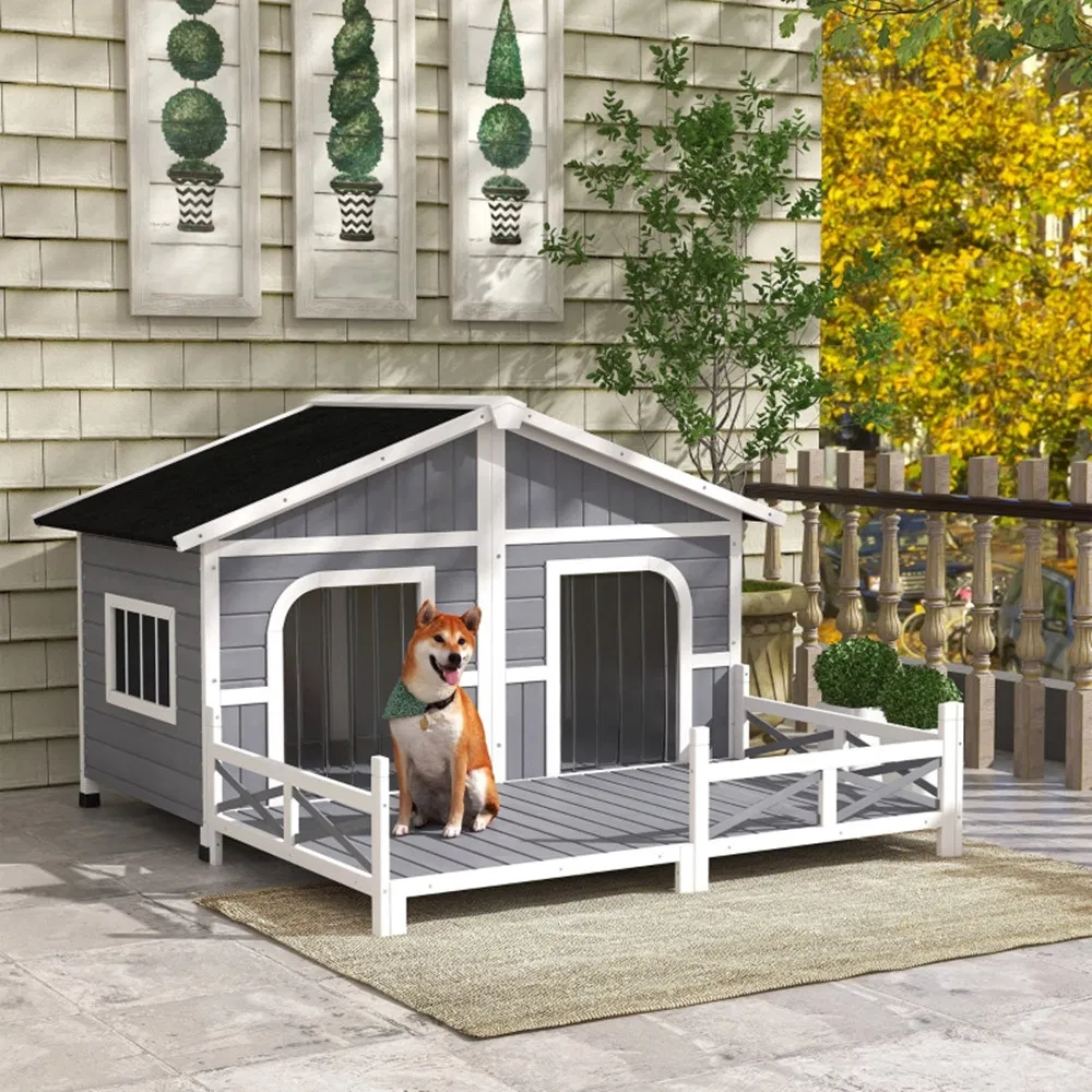Dog House- Gray, White ( Shipping)(Prohibited by WalMart)