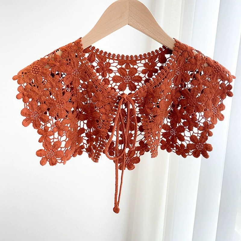French-style Bow Tie Faux Collar Tulle Shawl