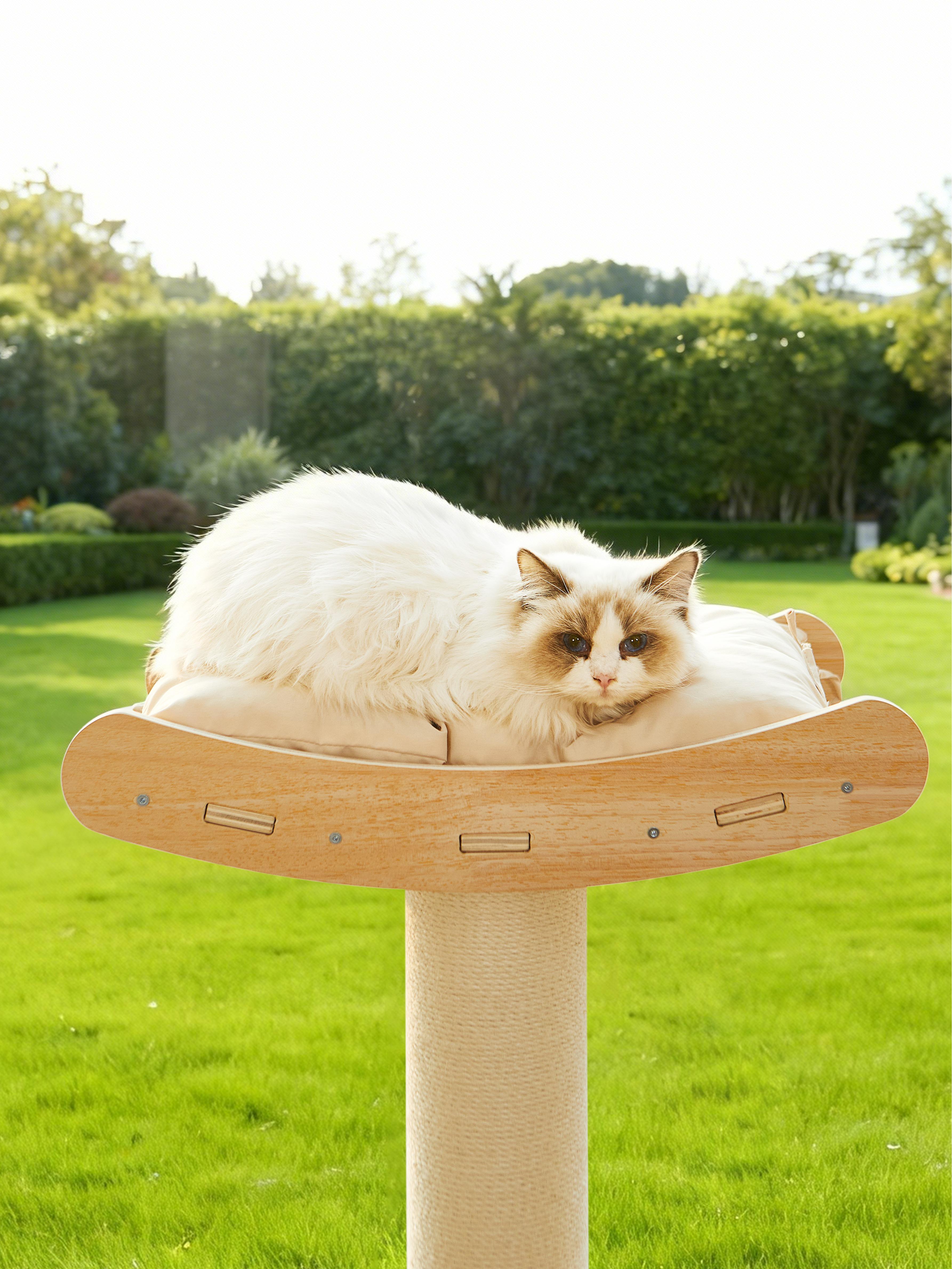 Half Cat Tree Tower-3-Tier Hemp Scratching Post, Perches & Sturdy Activity Center Suction…