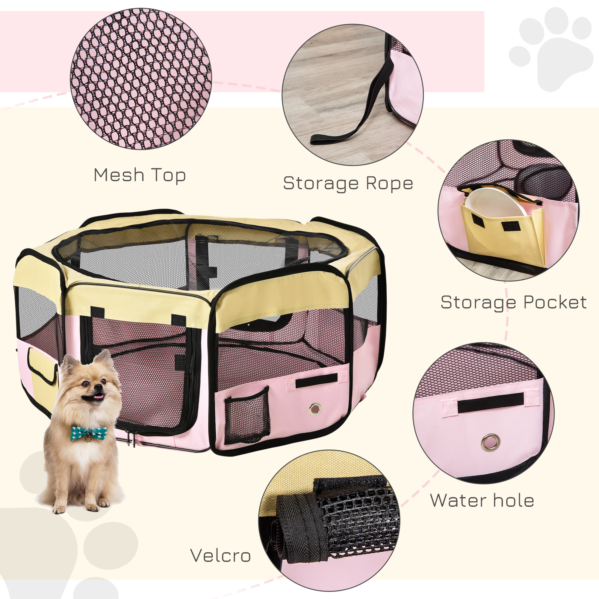 Fabric Pet Whelping Box Dog Cat Puppy Playpen Rabbit Guinea Pig Play Pen In P Ink With…