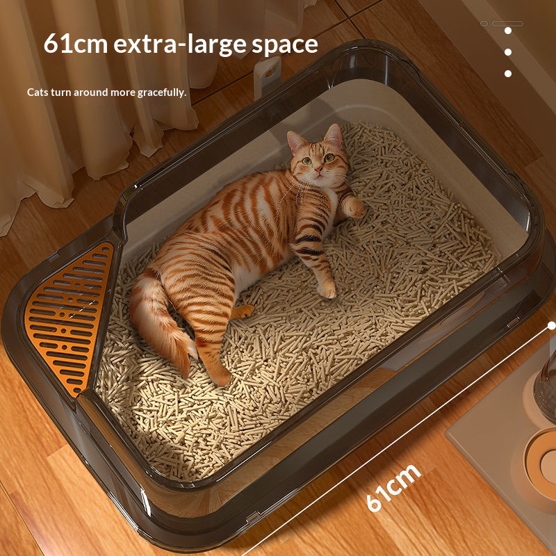 Semi-enclosed, Splash-proof Cat Litter Box