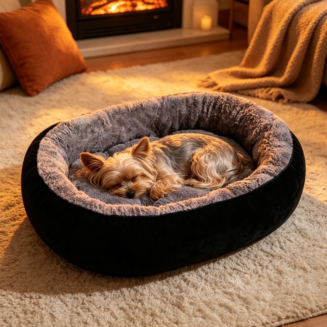Dog Bed Cat Beds Soft Washable Fleece Puppy Cushion Warm Pet Basket Large Dog