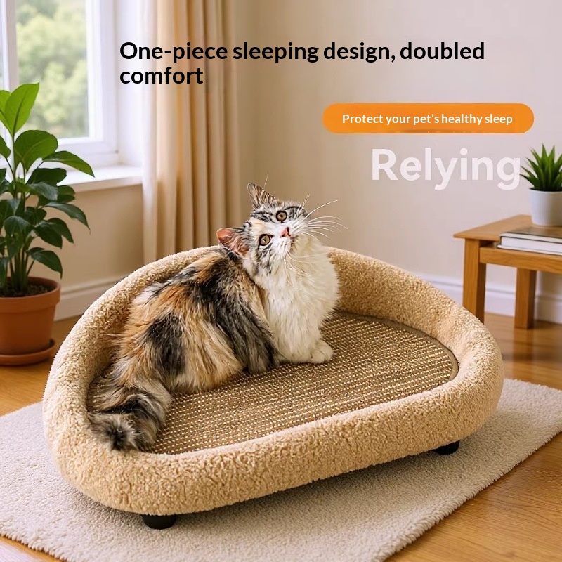 Hemp Rope Cat Scratcher And Cat Bed In One Durable And Scratch-resistant