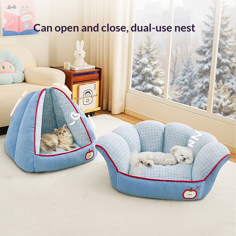 Semi-enclosed Winter Cat Bed Suitable For All Seasons