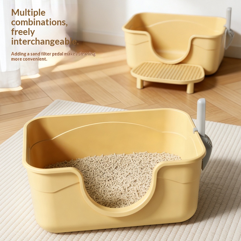 Extra-large Semi-enclosed Cat Litter Box