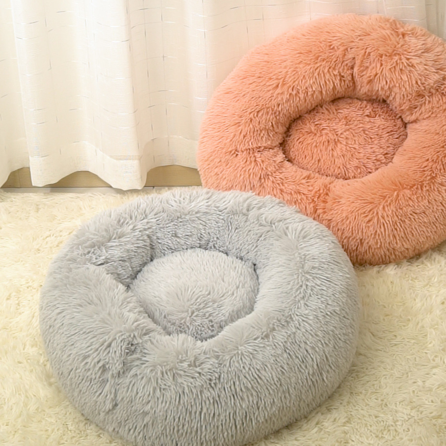 Removable And Washable Dog Bed Detachable Cat Bed Plush Round Design