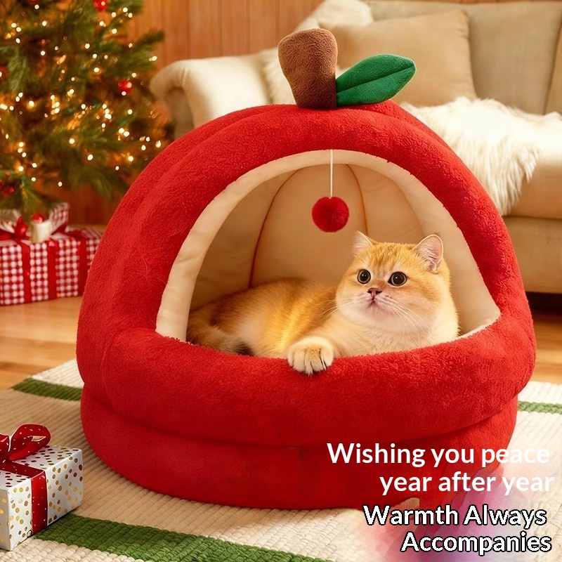 Christmas Cat Bed, Winter Warm Sleeping Mat, Thickened Design