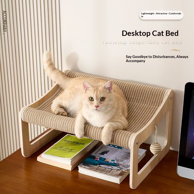 Wear-resistant, Non-shedding Cat Bed And Scratching Post Combo Pet Nest