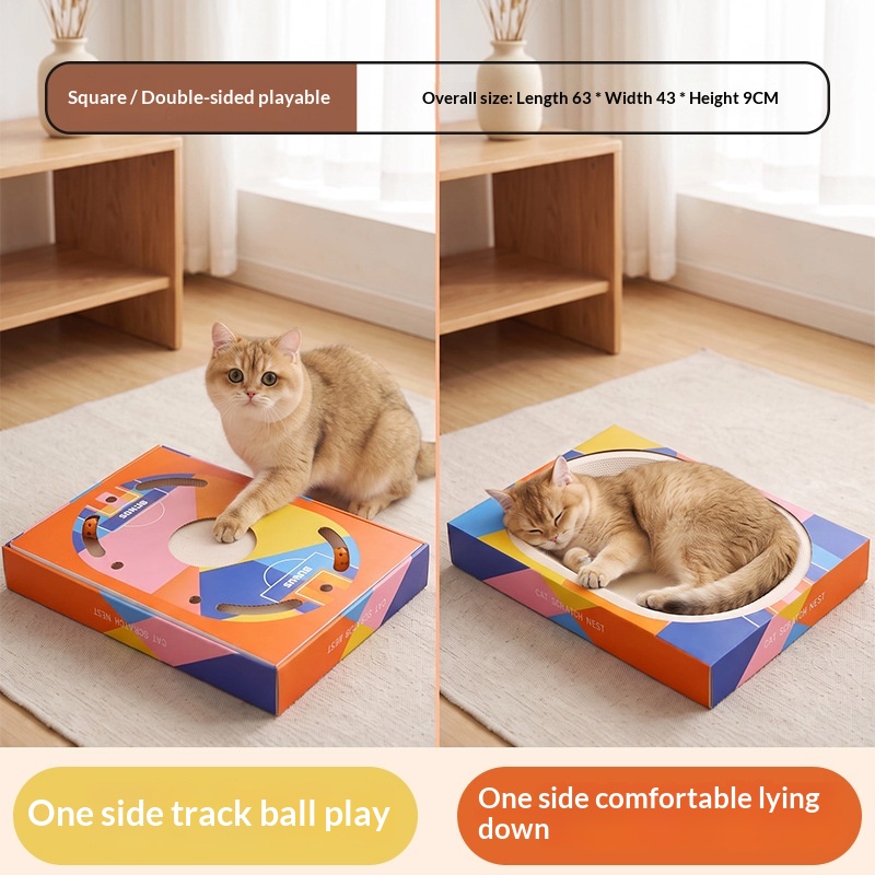 Cat Scratcher And Cat Bed Combo, White Cardboard, Highly Durable With Minimal Shedding…