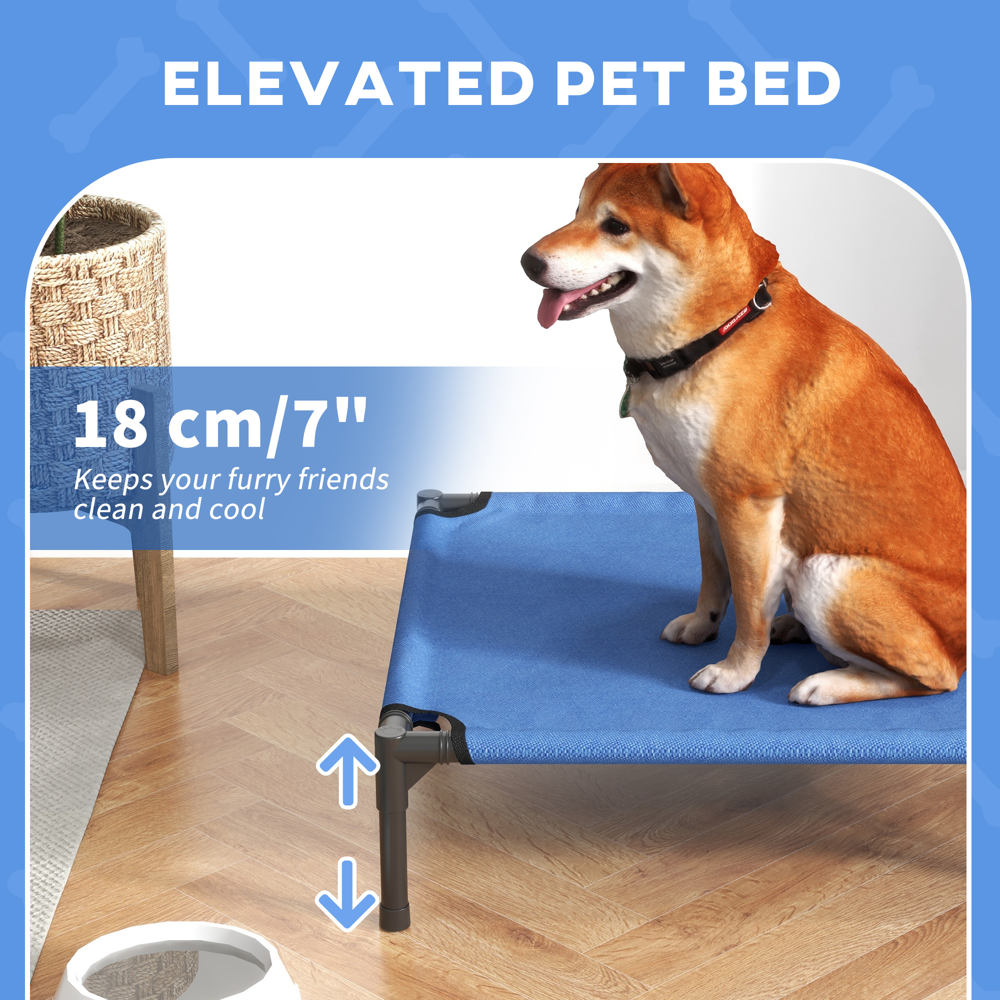 Elevated Dog Bed Raised Pet Cot With Sturdy Metal Frame And Breathable Oxford Fabric For…