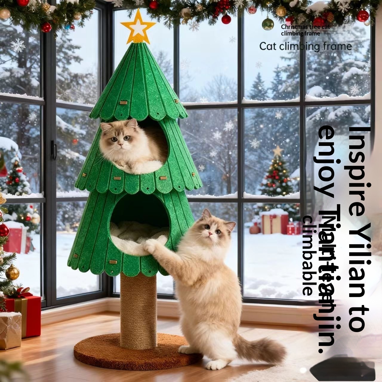 Kaki Cat Felt Cat Bed For The Home