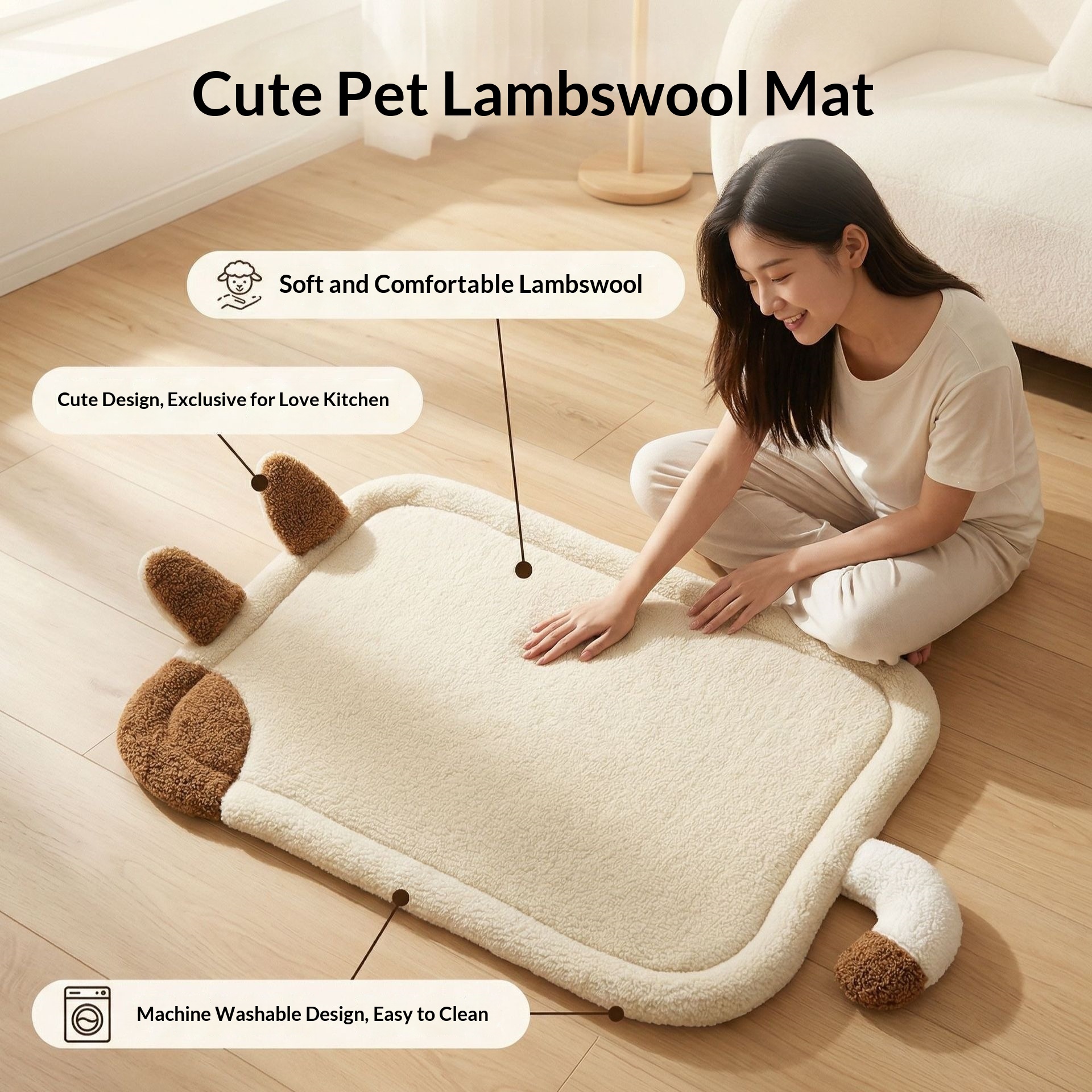New Dog Cushion Pet Cushion Soft Skin-Friendly Machine Washable New Style Lambskin Pet Cushion Pet Pet Pet Supplies