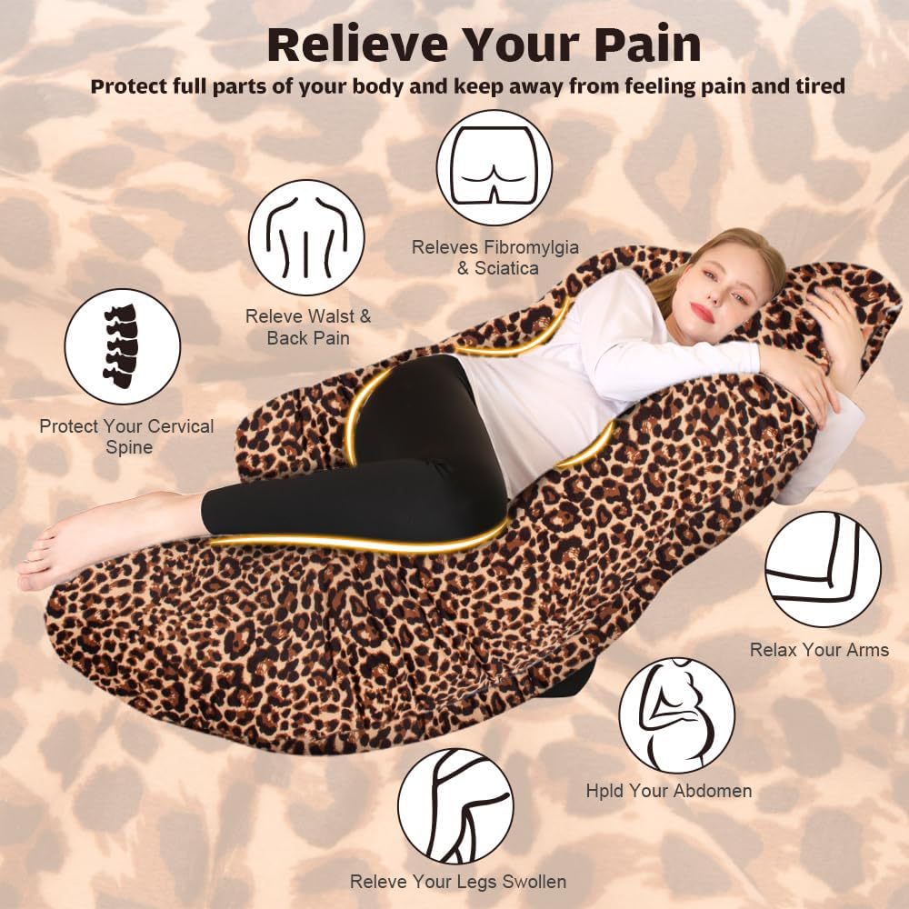 Household Detachable Multi-purpose Leopard-print Pillow