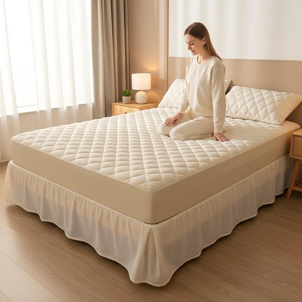 1-Pack Elastic Fitted Sheet, Quilted Mattress Cover, All Season Bedroom Bedding