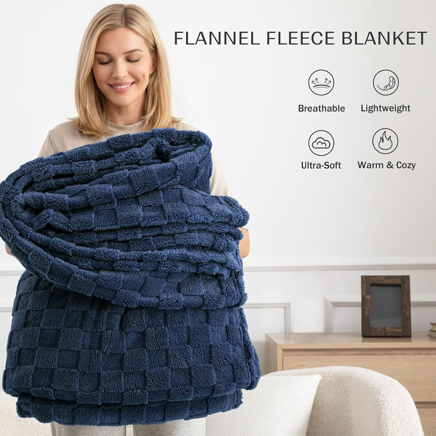 Super Soft Cozy Throw Blanket 50x60 Inch, Plush Sofa Blanket For Couch, Bed, Bedroom…