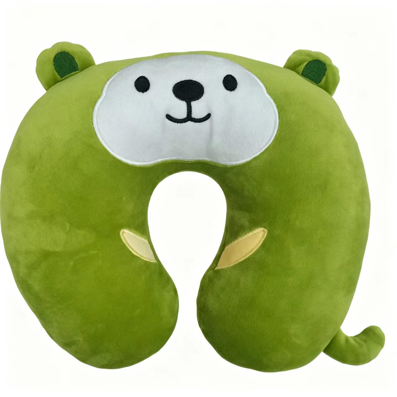 Cute Green Cartoon Animal Plush Travel Neck Pillow, PP Cotton Filled U Shaped Neck…