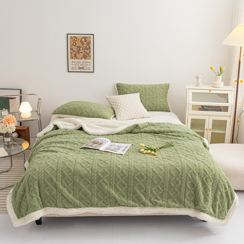 Jacquard Large Edging Berber Fleece Blanket