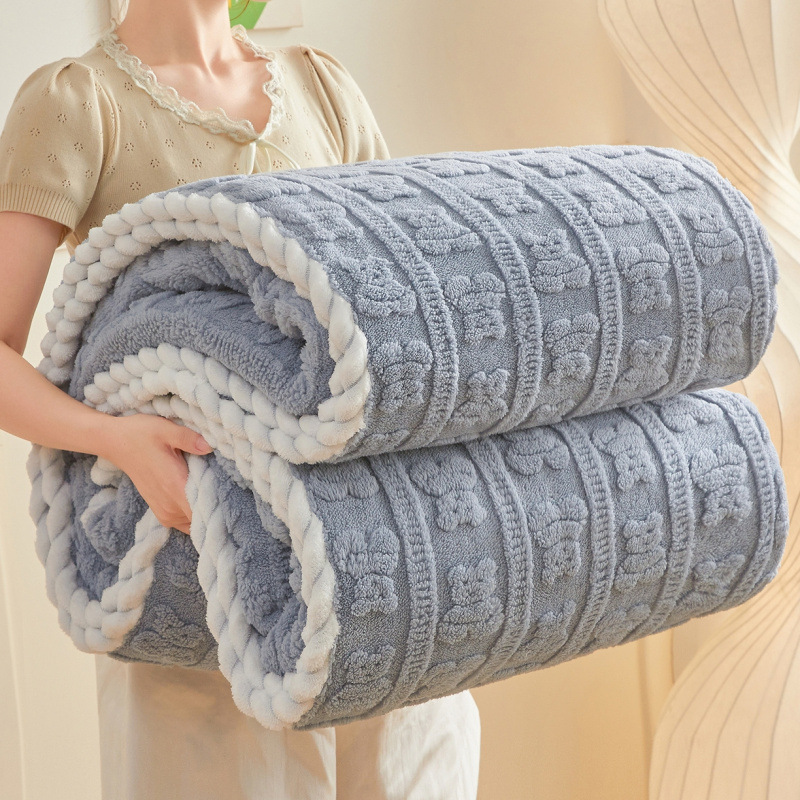 Soft, Skin-friendly Milk Velvet Single-layer Blanket With 3D Embossed Design