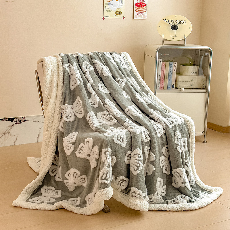Cationic Lambswool Double-Layer Home Blanket