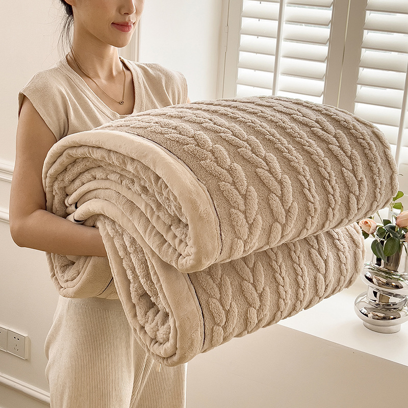 A-grade Wheat-pattern Jacquard Thickened Household Blanket