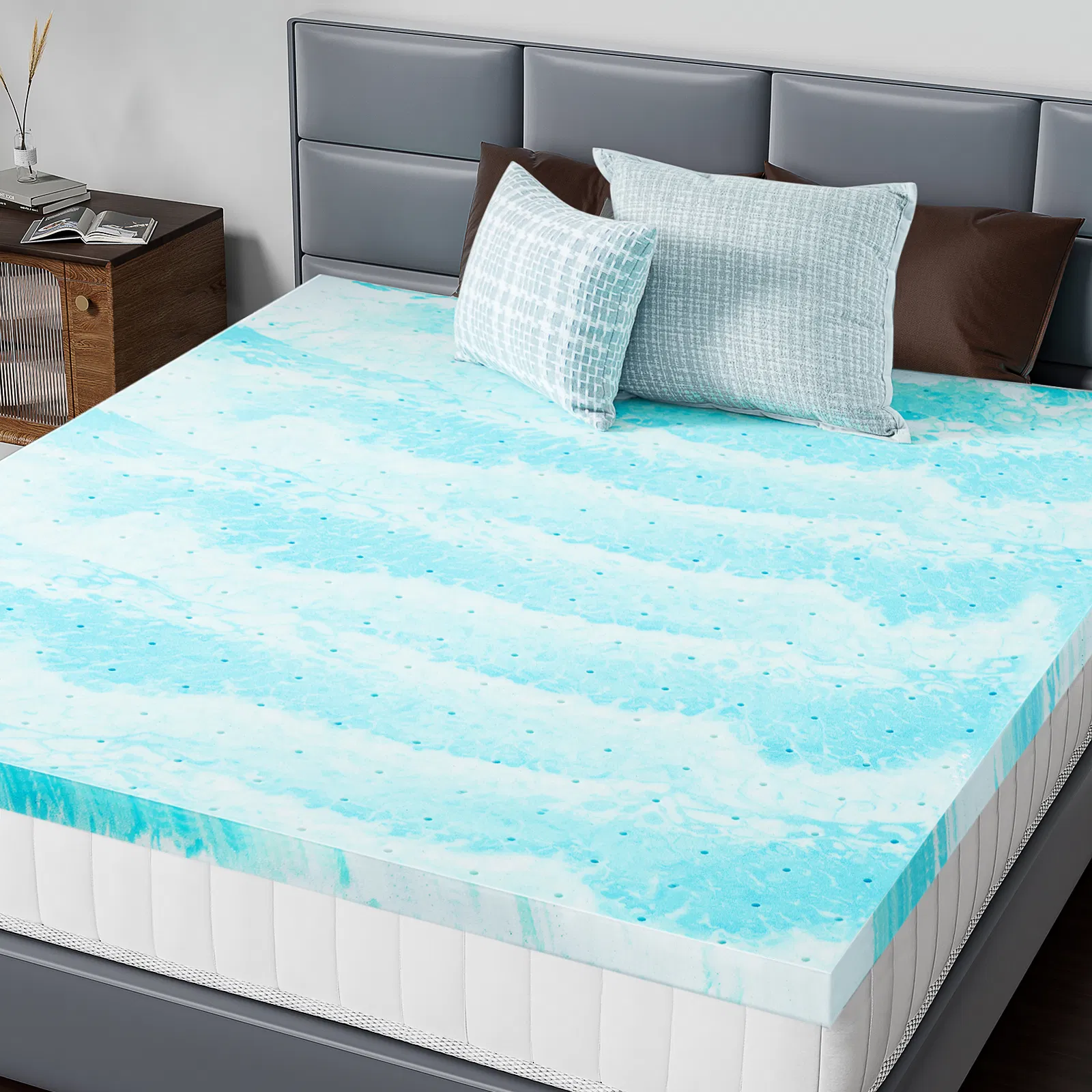 2-3 Inch Gel Memory Foam Mattress Topper Full Size Cooling Mattress Soft and Breathable…