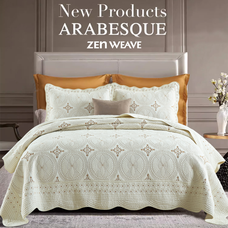 Quilted Bedspread Set Cotton Filled Whole Sheet Quilting Skin-Friendly Soft Breathable…