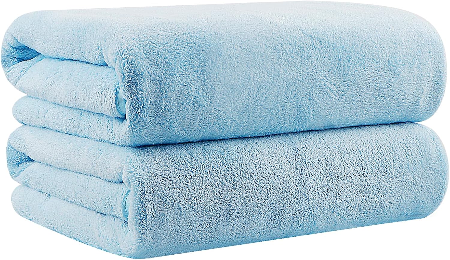Blue Microfiber Bath Towels 2 Units, 27x54 Inch Soft Quick Dry Towels For Bathroom…