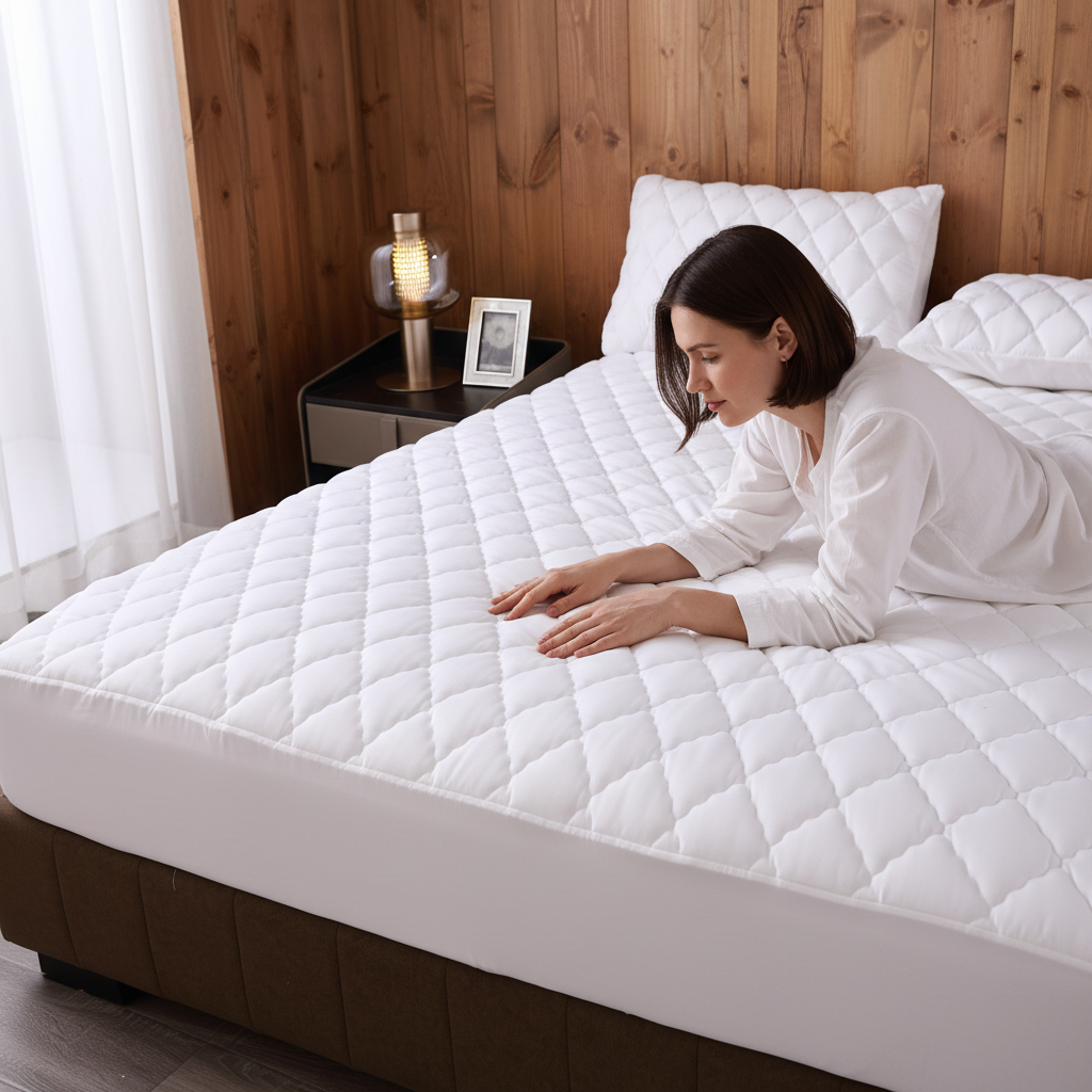 1-Pack Diamond Quilted Fitted Sheet Thick Mattress Cover Stretchy Bed Sheet For All…