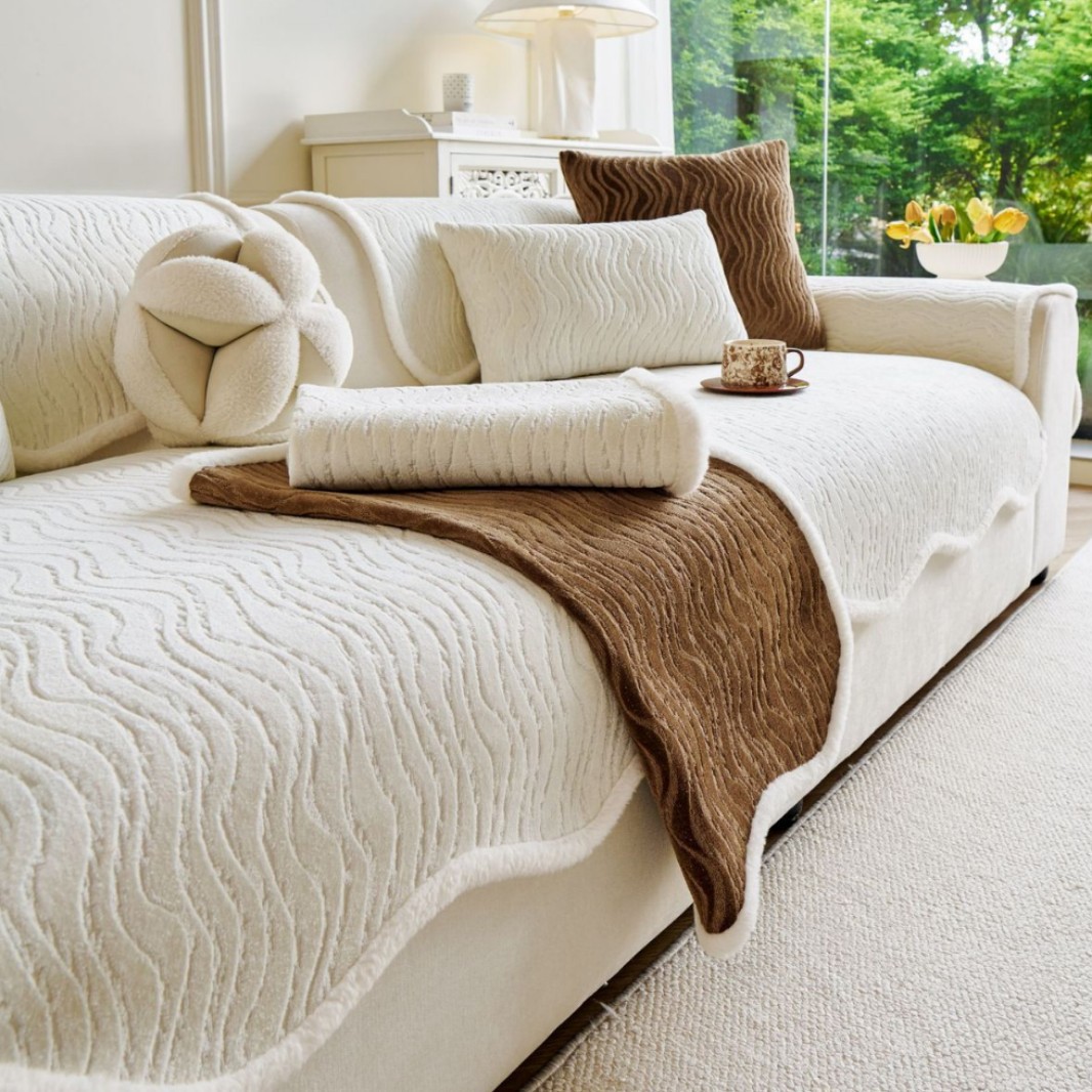 Chenille All-season Universal Fixed Non-slip Premium Sofa Cushion
