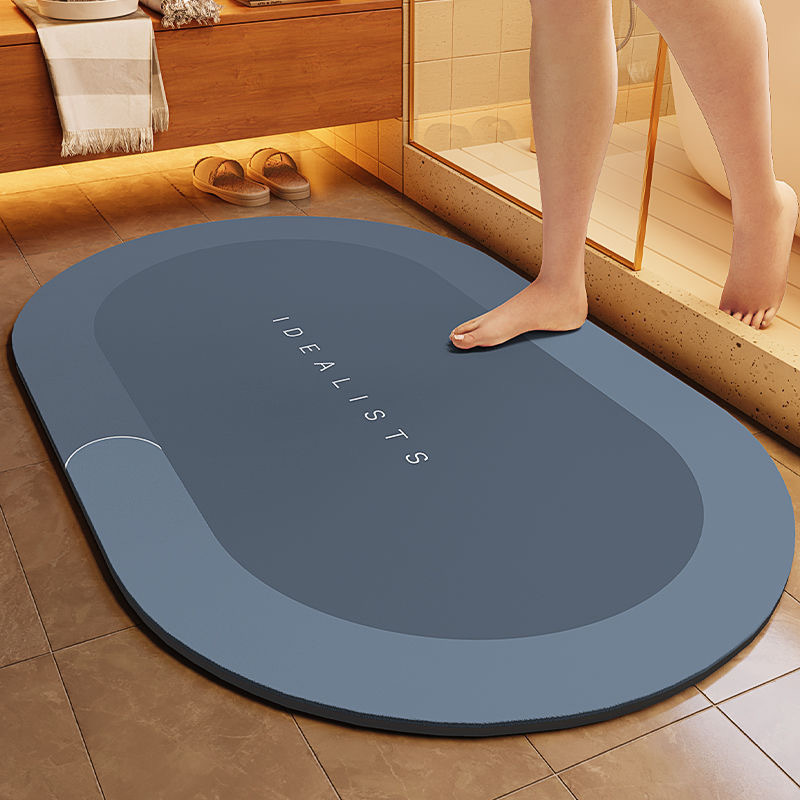 Minimalist Diatomaceous Earth Bathroom Mat For Quick Water Absorption And Drying