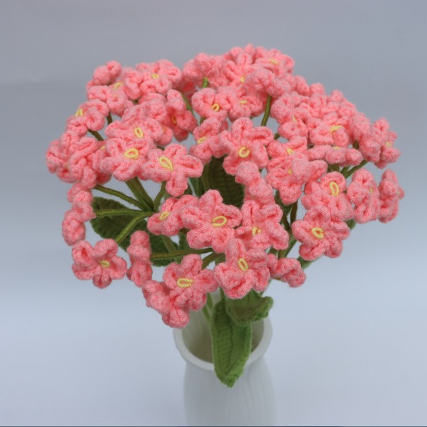 Handmade Crochet Forget Me Not Bouquet Finished Yarn Everlasting Flower Artificial…