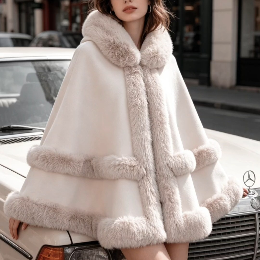 Street-style Cloak Cape Or Shawlsophisticated Suede With Raw Edges
