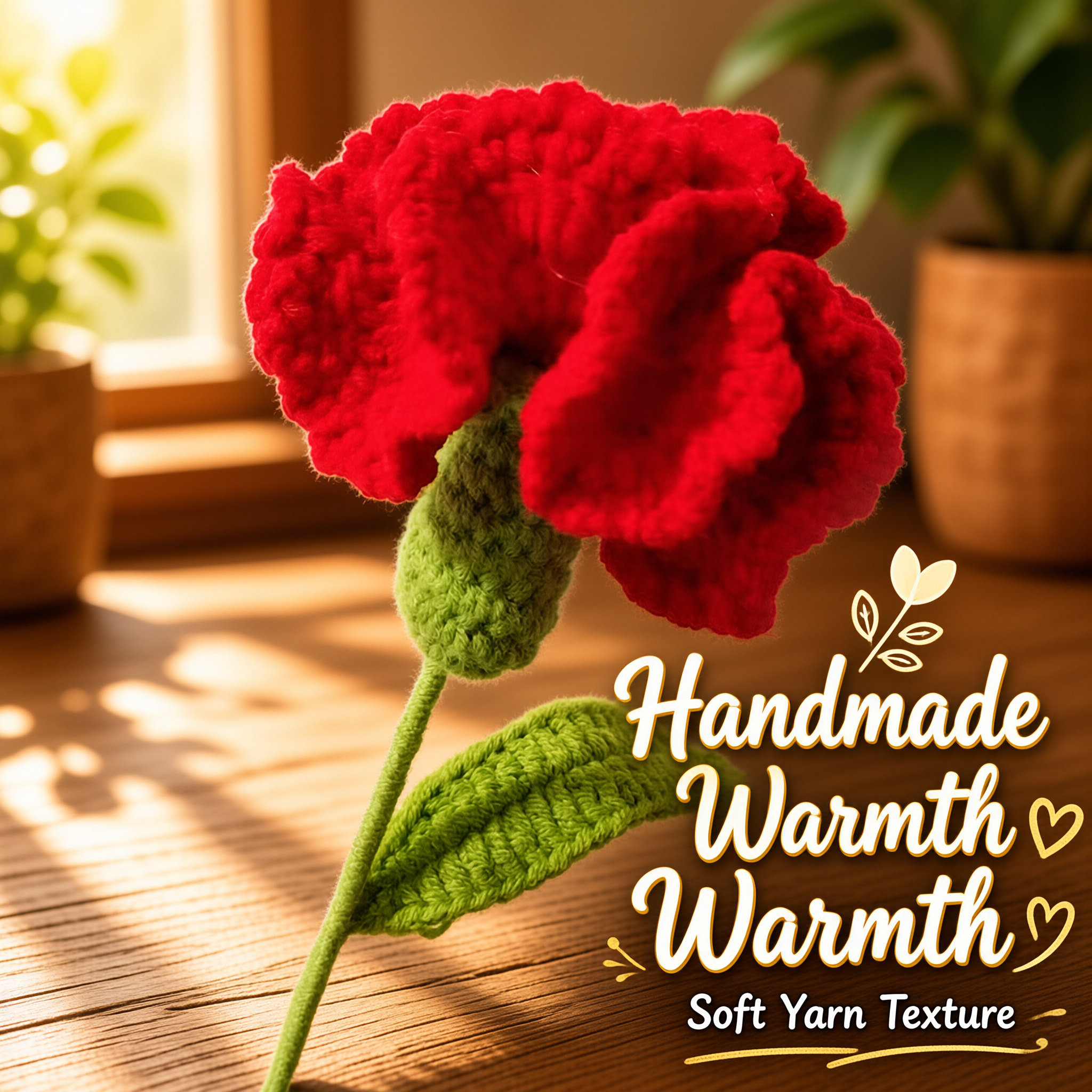 Hand Crochet Carnation Bouquet Finished Product Creative Handmade Yarn Flower Gift For…