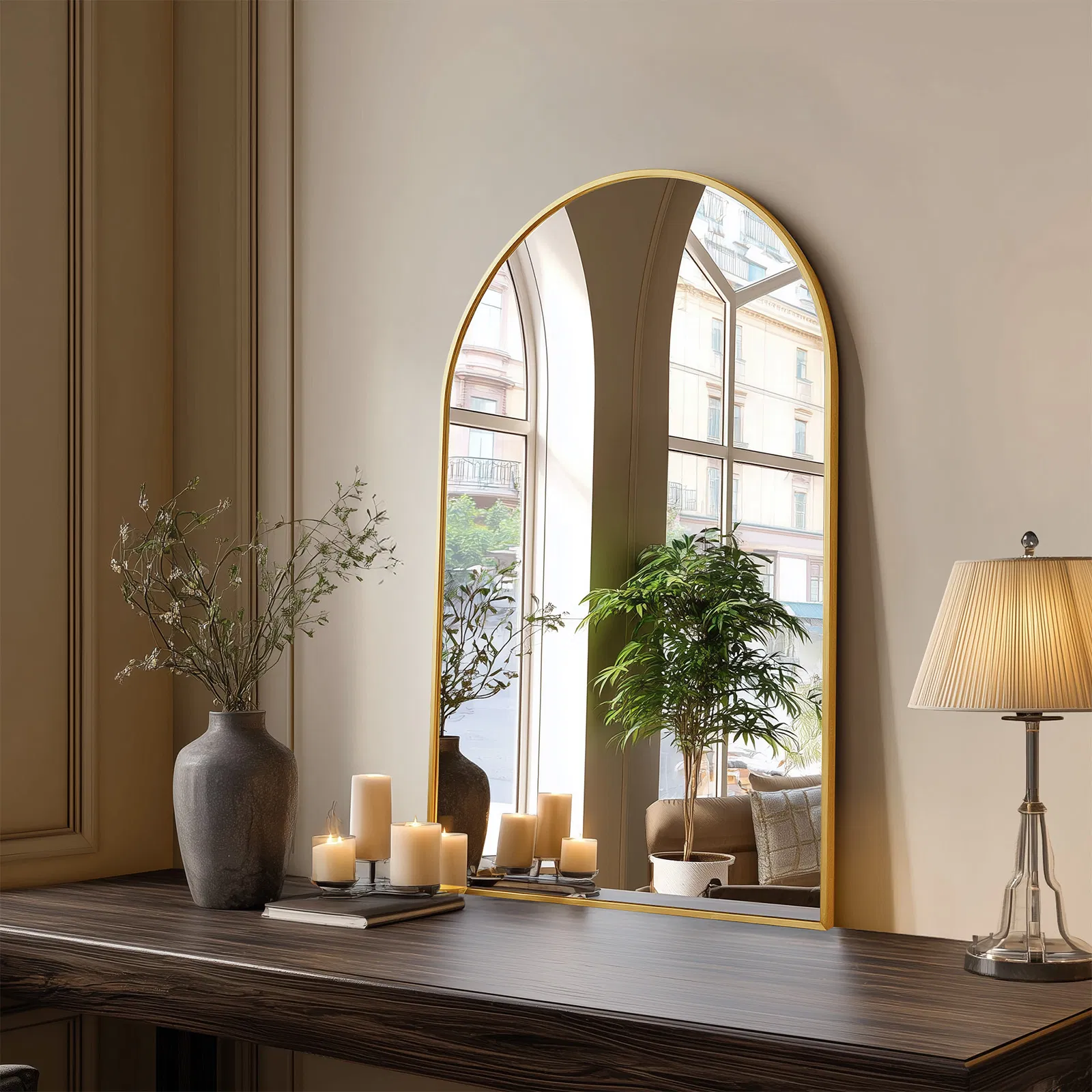 Bathroom Wall Mirror, Metal Frame Vanity Mirror for Bedroom, Entryway, Living Room