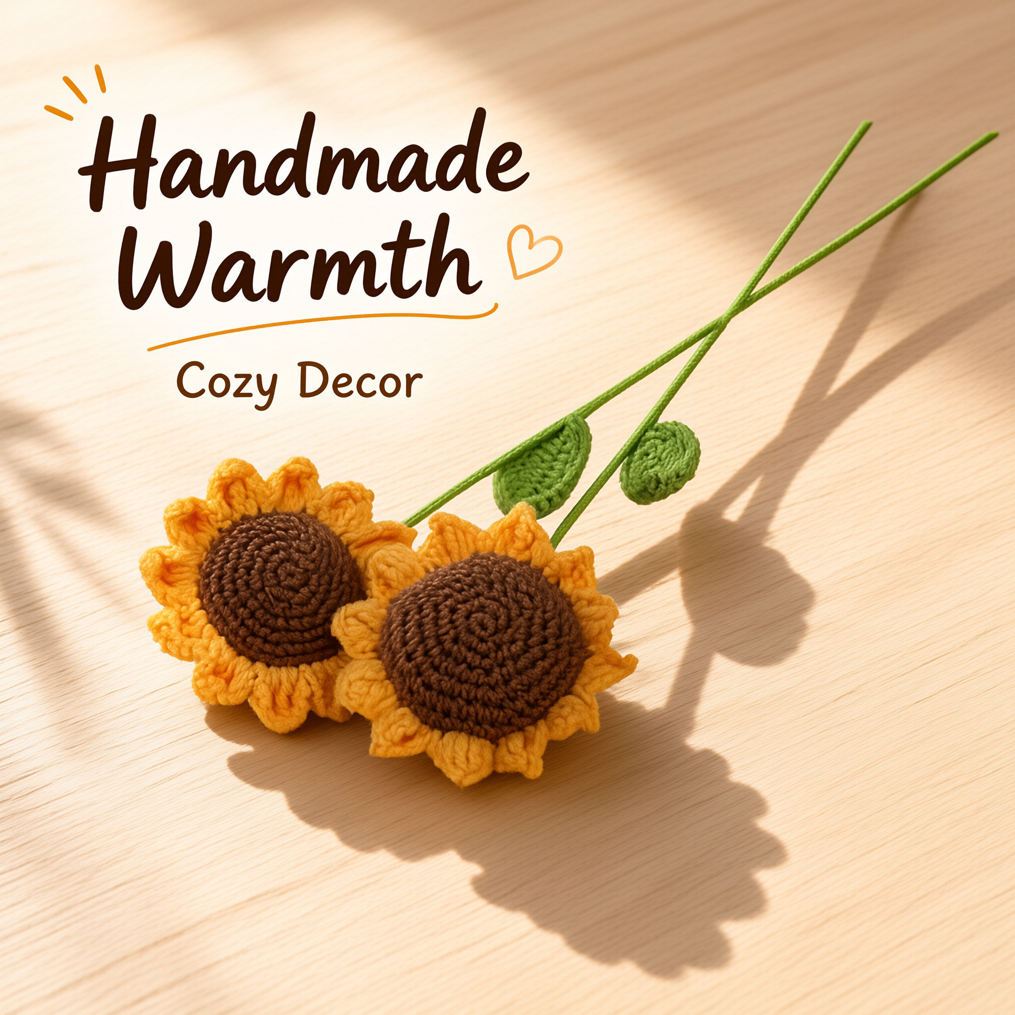 Hand Knitted Sunflower Single Stem Finished Yarn Flower Creative Knitted Bouquet Gift…