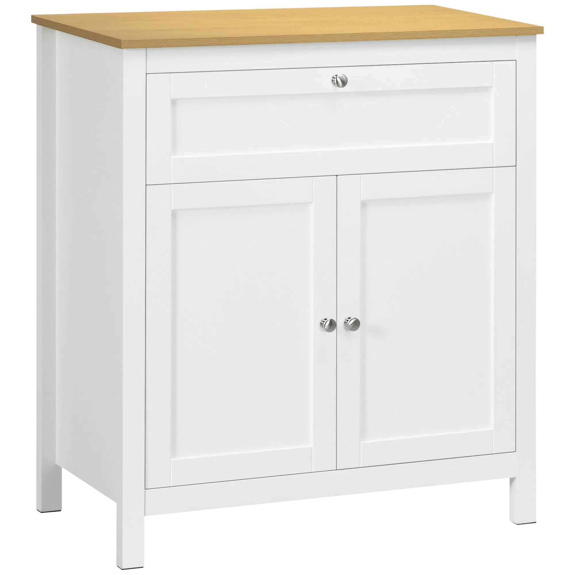 Sideboard Cabinet, Buffet Table with Drawer, Double Door Cupboard and Adjustable Shelf…