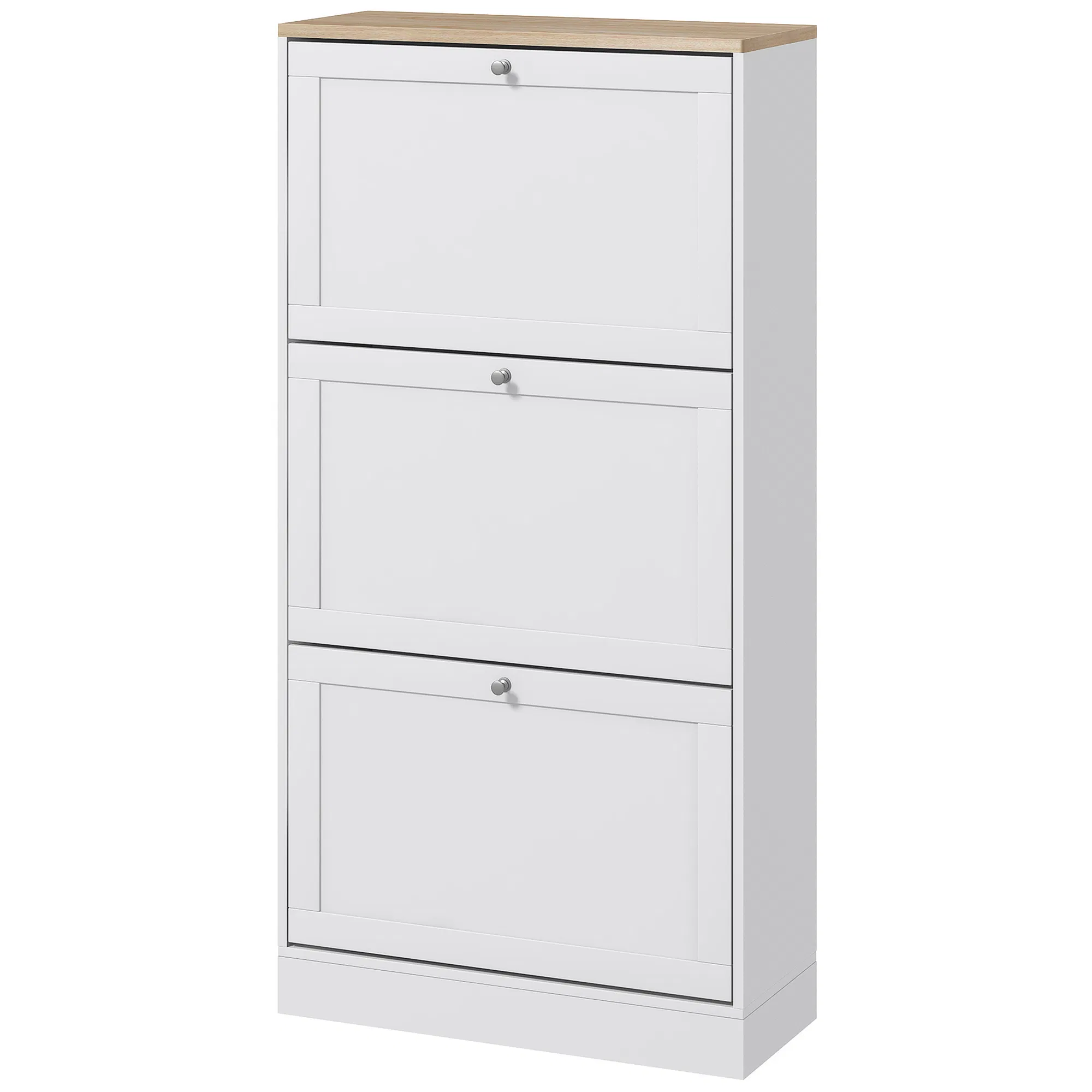 Modern Shoe Storage with 3 Flip Drawers and Adjustable Shelves, Shoe Cabinet Organizer…