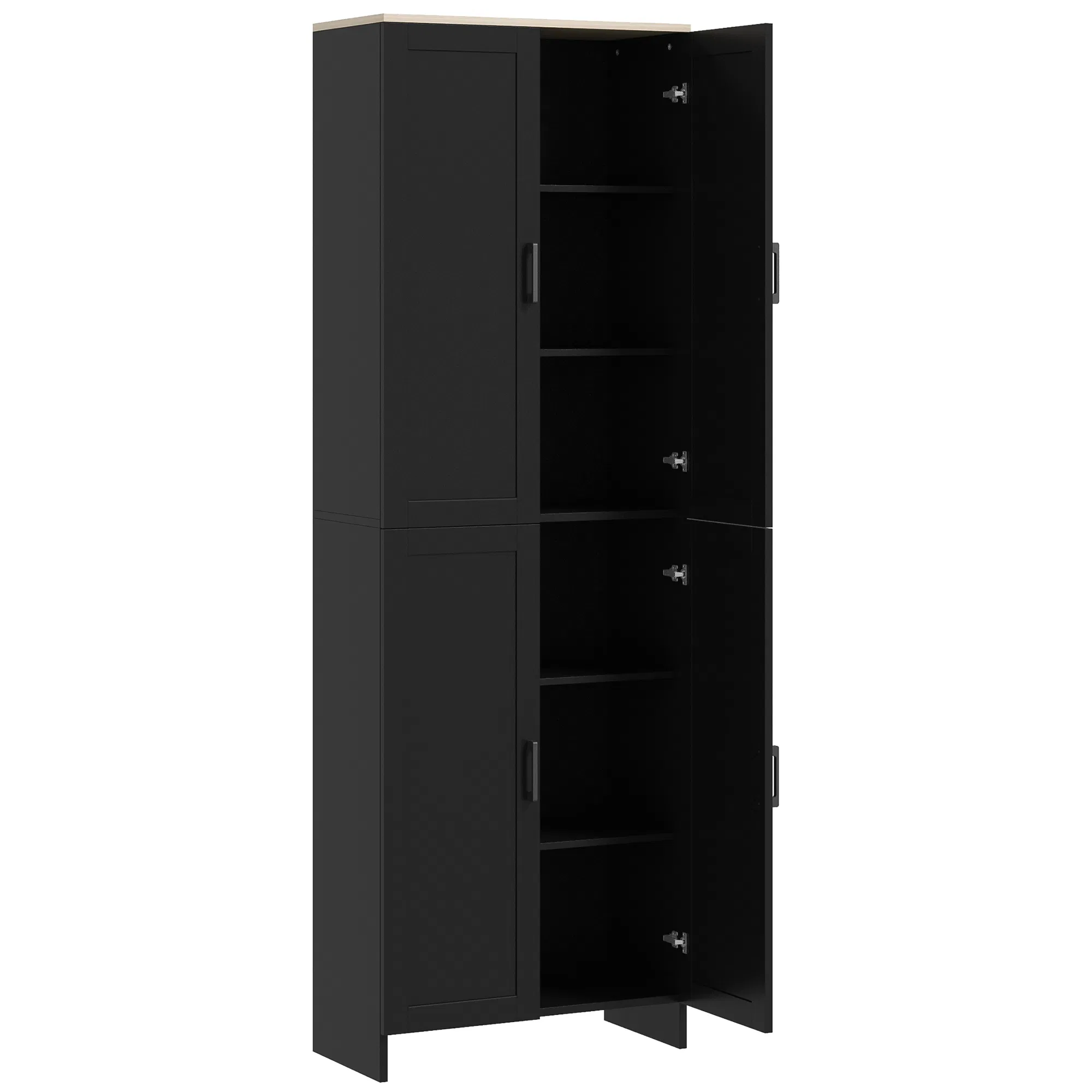67" 4-Door Kitchen Pantry Cabinet, Freestanding Storage Cabinet Cupboard with Adjustable…