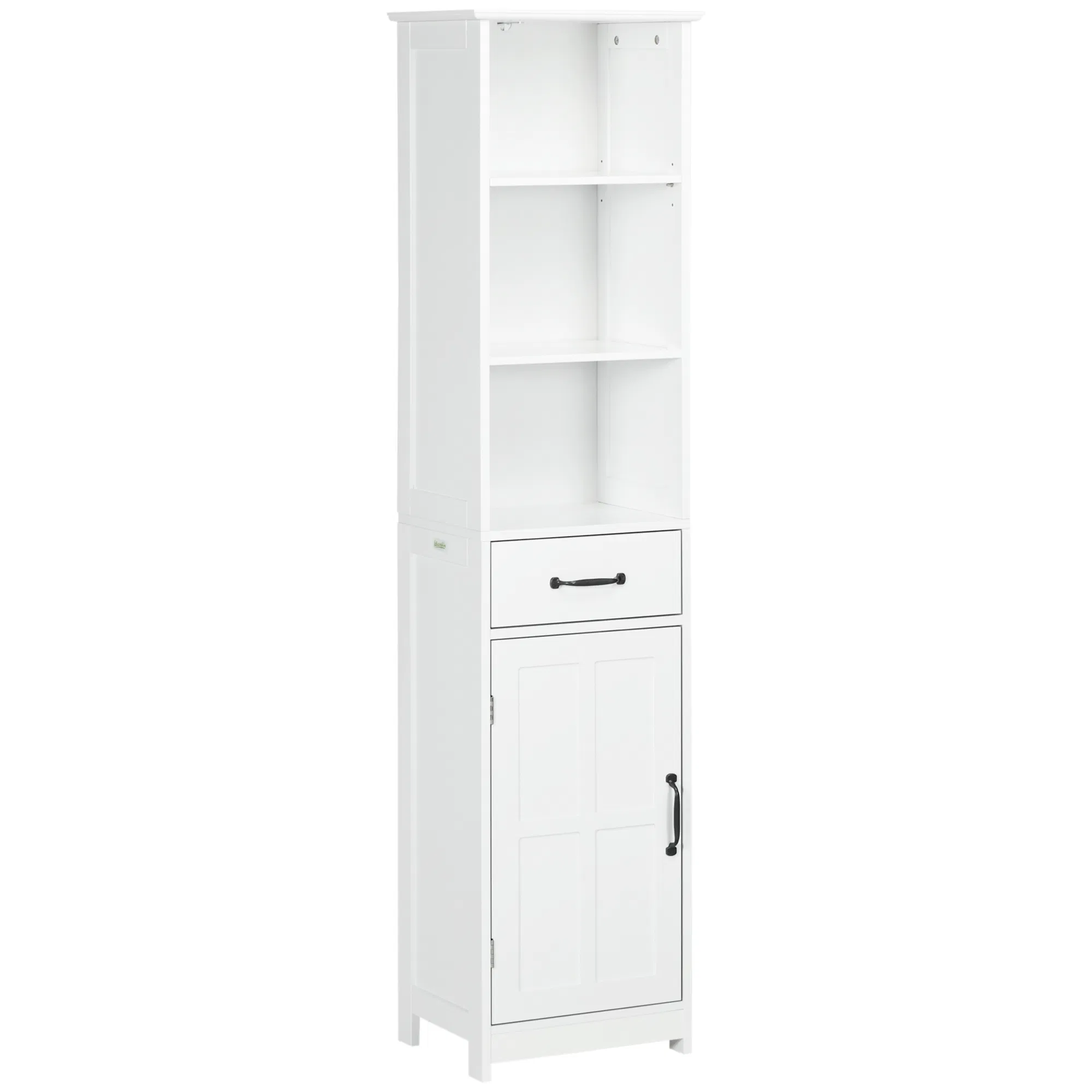 Modern Bathroom Cabinet, Narrow Bathroom Vanities with 3 Open Shelves, Drawer and…