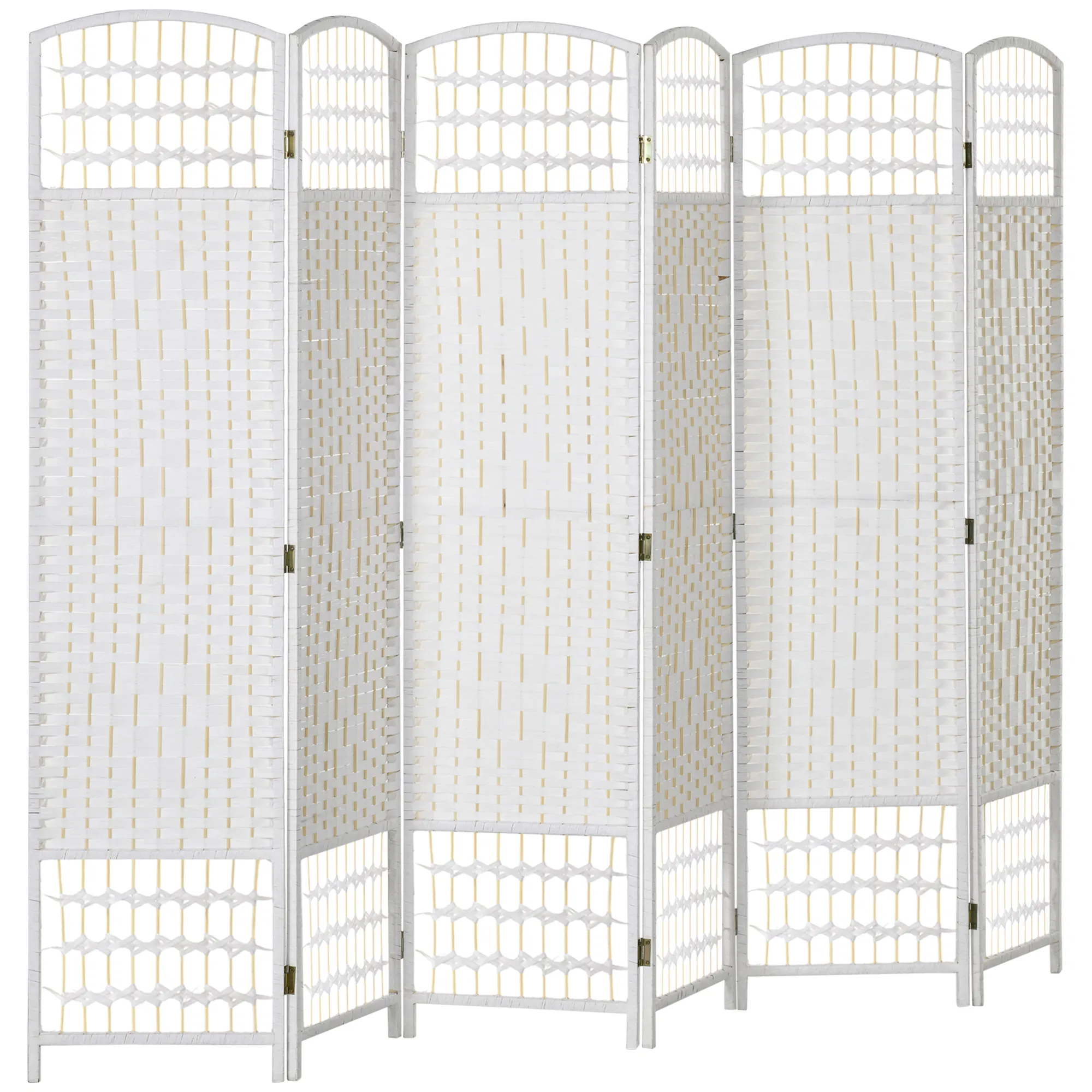 6 Panel Folding Room Divider, Portable Privacy Screen, Wave Fiber Room Partition for Home…