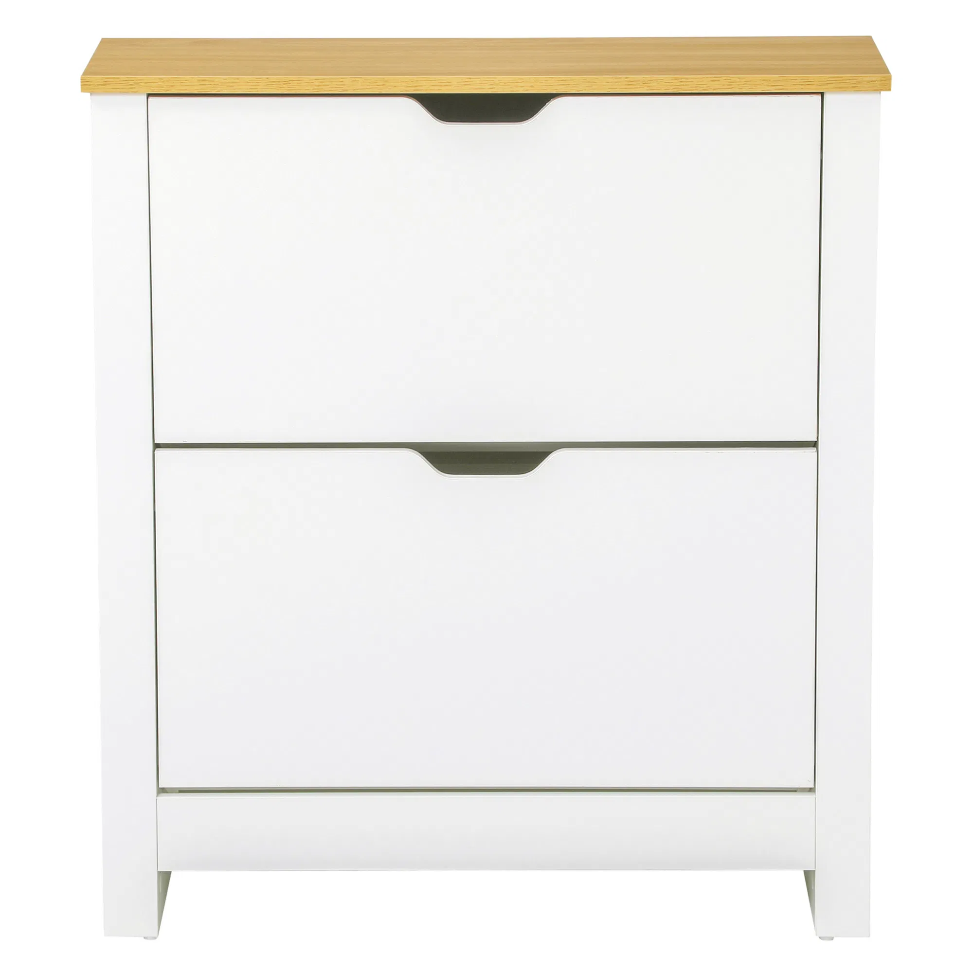 Shoe Storage Cabinet with 2 Flip Drawers and Adjustable Shelves for 6-12 Pairs of Shoes…