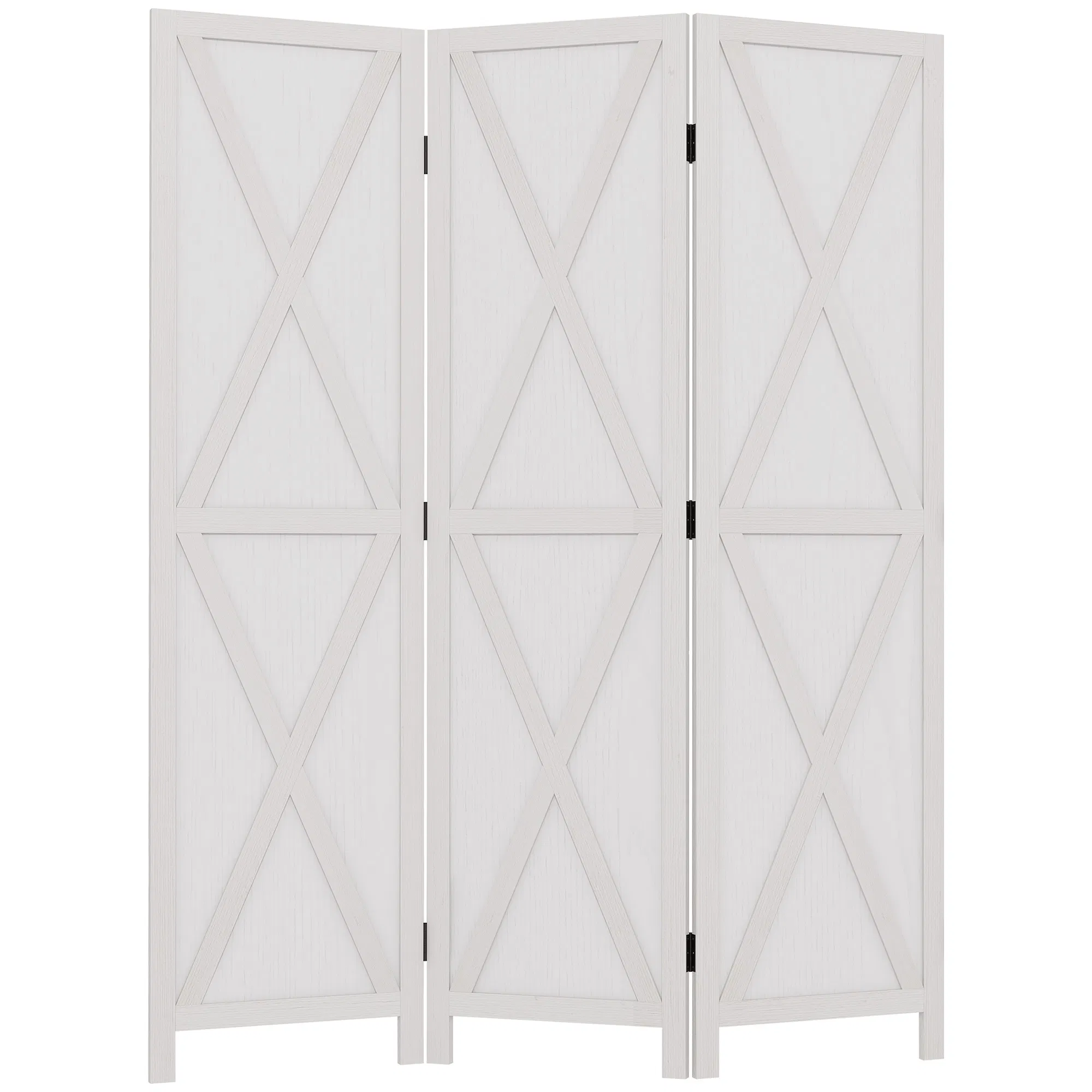 3-panel Wall Partition Farmhouse Room Separator with Foldable Design Wooden Frame 5.6FT…