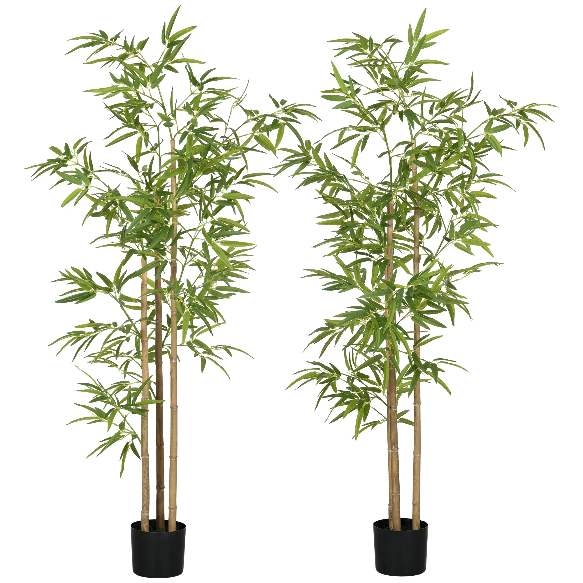 Set of 2 6ft Artificial Tree, Indoor Fake Bamboo with Pot, for Home Office Living Room…