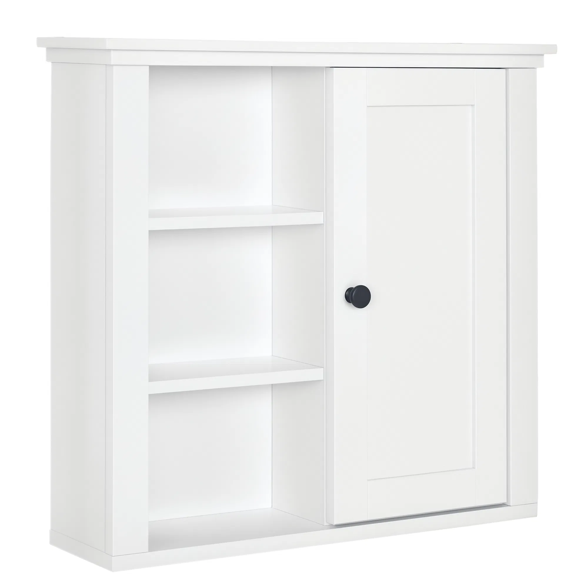 Bathroom Wall Cabinet, Wall Mounted Medicine Cabinet with 3 Open Shelves and Storage…