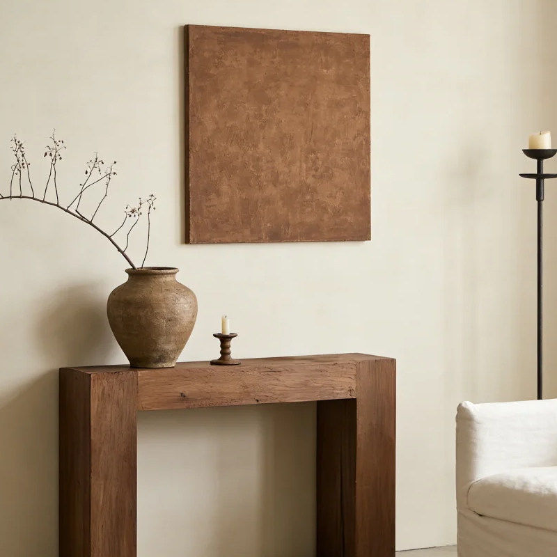 Wabi-sabi Living Room Decor Mid-century Modern Log-style Wall Art