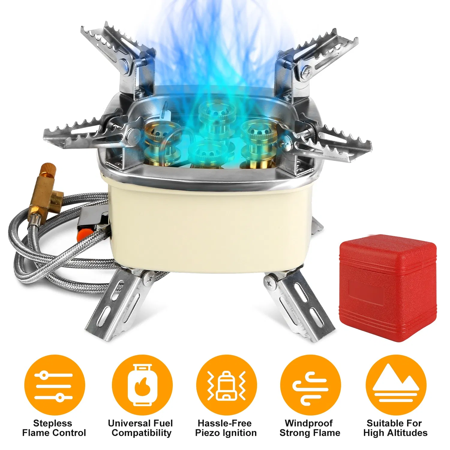 Foldable Portable Outdoor Gas Camping Stove 13000W Stepless Flame Control, Stainless…