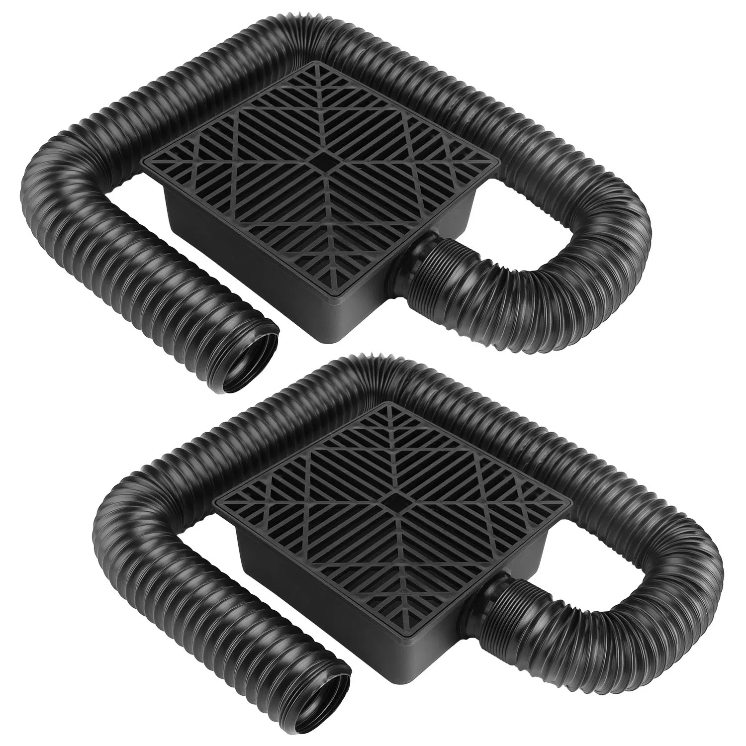 2-Pack Gutter Downspout Extension Low Profile No Deep Digging Catch Basin Downspout…