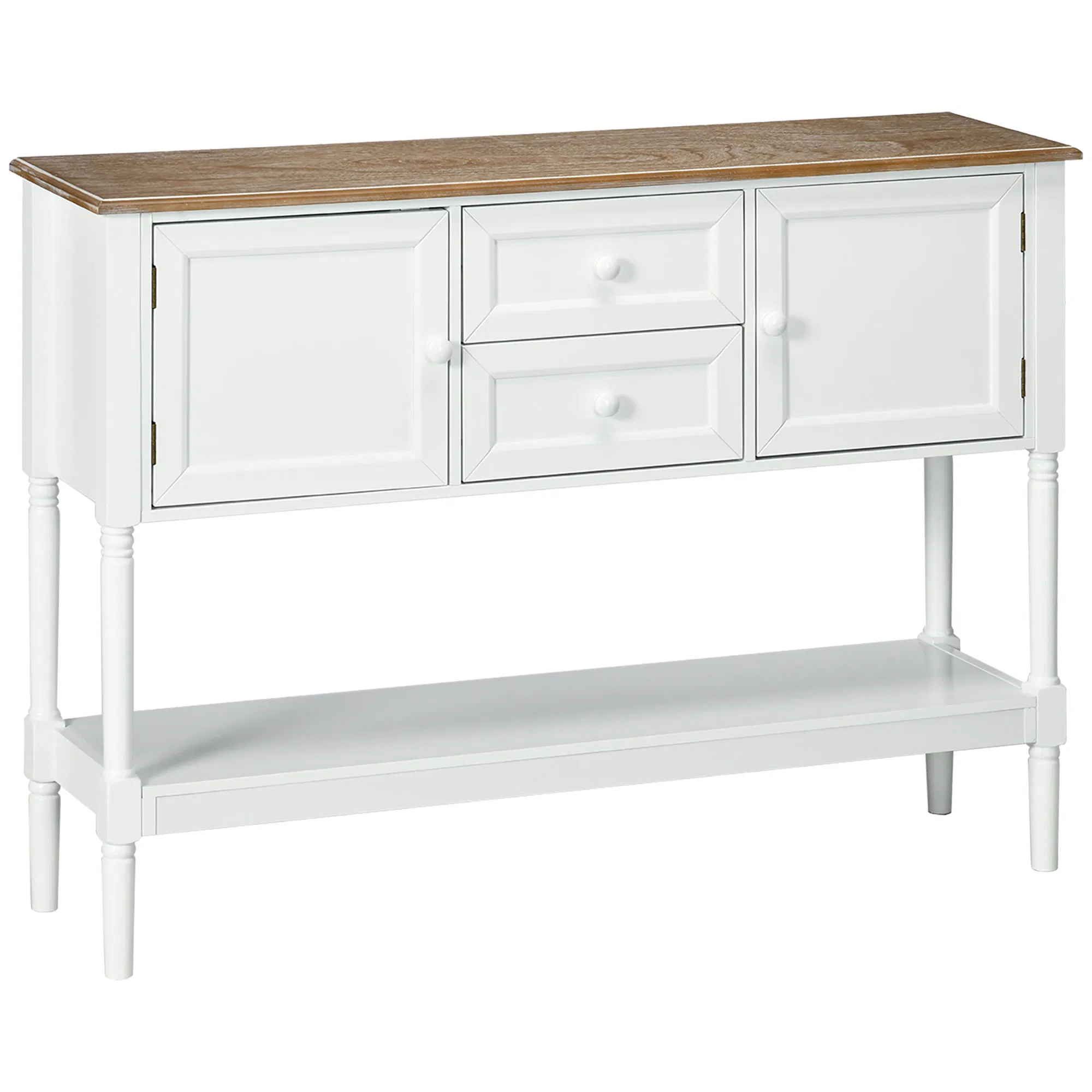 Vintage Console Table with 2 Drawers and Cabinets, Retro Sofa Table for Entryway, Living…