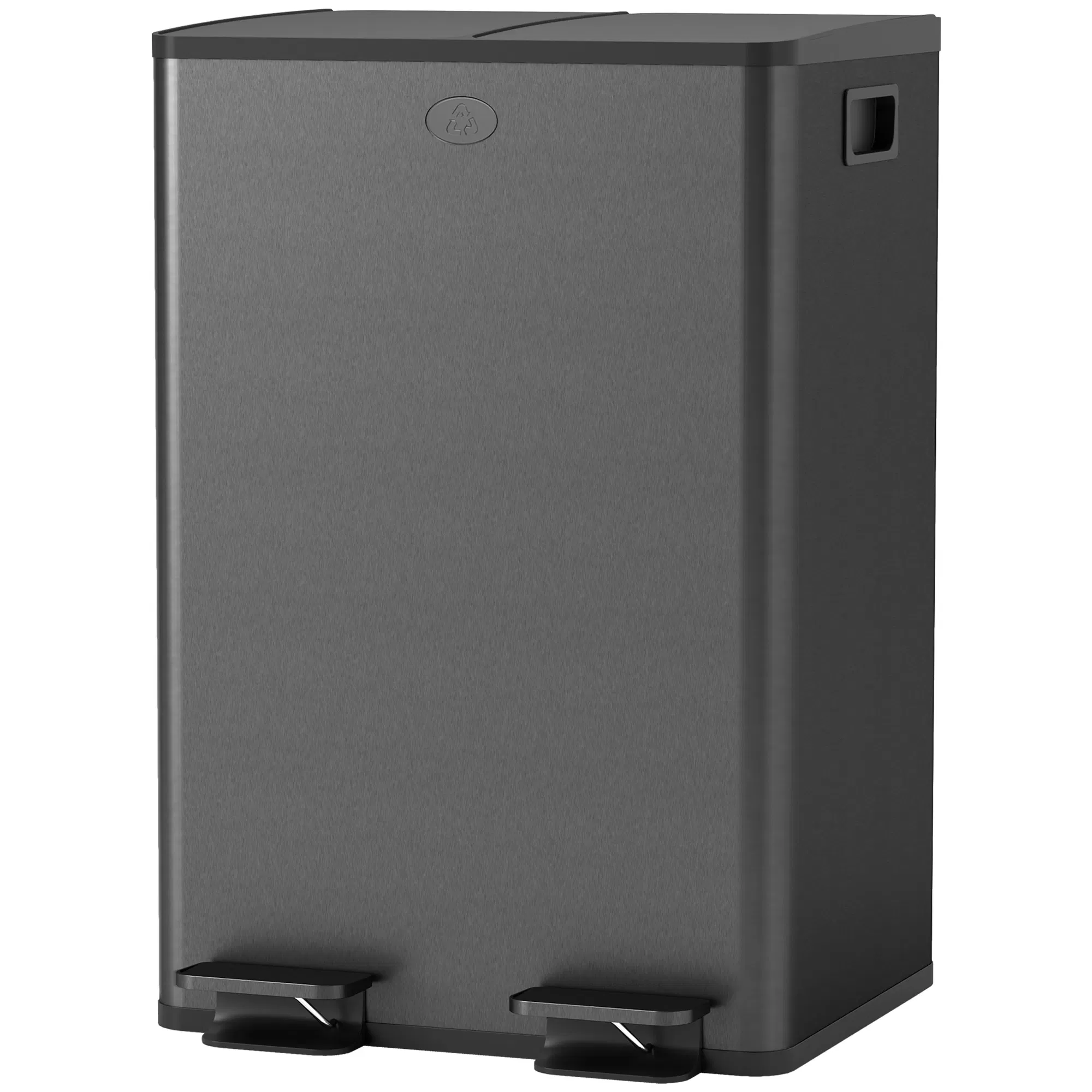 Dual Garbage Bin, Soft-Close Trash Can with Foot Pedal, 2 x 28 Liter Garbage Can with…